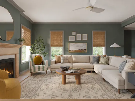 Living Room · Transitional designed by Yoseika