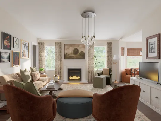 Living Room · Traditional Charm designed by Ariel