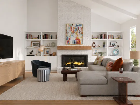 Living Room · Midcentury Modern designed by Andrea