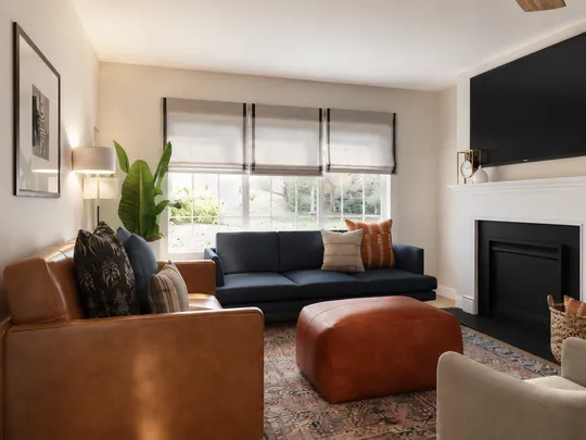 Living Room · Midcentury Modern designed by Katherin