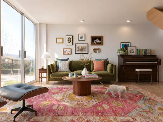 Living Room · Midcentury Modern designed by Pamela