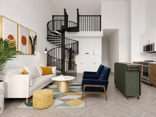 Living Room · Midcentury Modern designed by Ana
