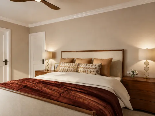 Bedroom · Transitional designed by Katherin