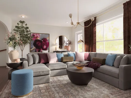 Living Room · Warm Transitional designed by Montserrat