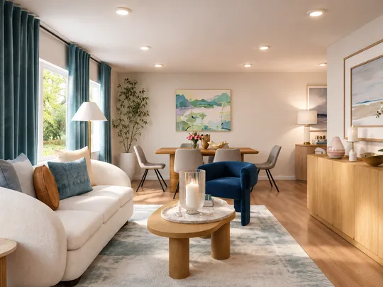 Living Room · Contemporary designed by Katherin