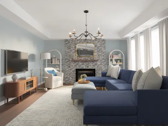 Living Room · Contemporary designed by Rachel
