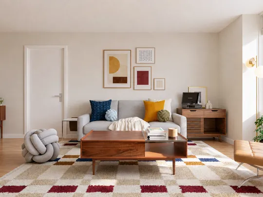 Living Room · Midcentury Modern designed by Pamela