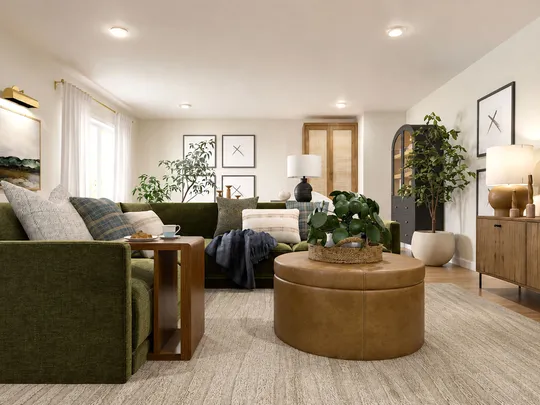 Living Room · Warm Transitional designed by Montserrat