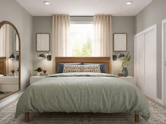 Bedroom · Midcentury Scandi designed by Montserrat