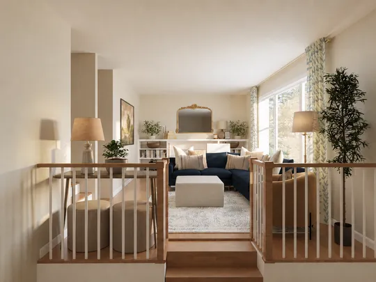 Living Room · Transitional designed by Maria