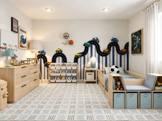 Bedroom · Midcentury Modern designed by Montserrat