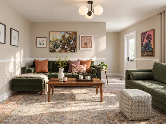 Living Room · Warm Transitional designed by Pamela