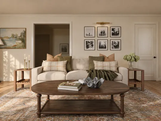 Living Room · Warm Transitional designed by Sofia