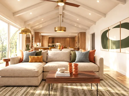 Living Room · Midcentury Modern designed by Emmanuel