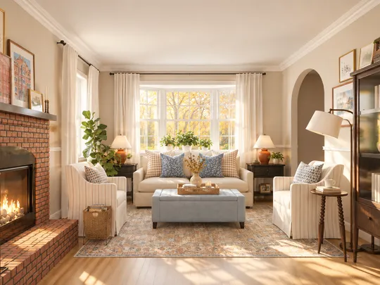 Living Room · Traditional Charm designed by Ariel