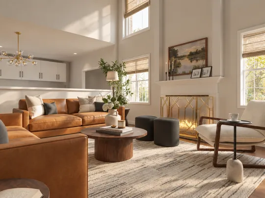 Living Room · Warm Transitional designed by Luis