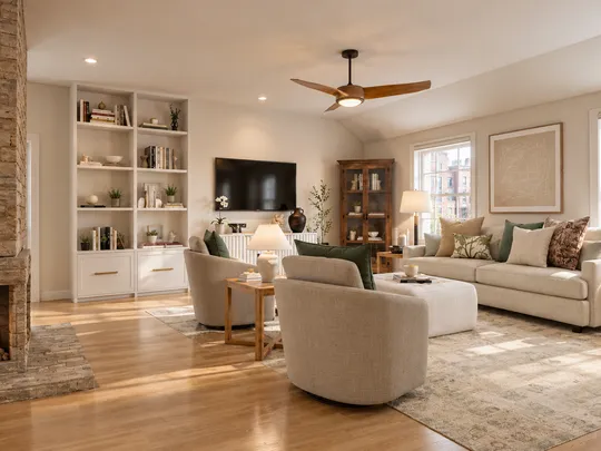 Living Room · Traditional designed by Katherin