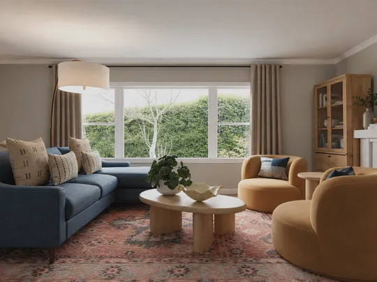 Living Room · Eclectic designed by Gabriela