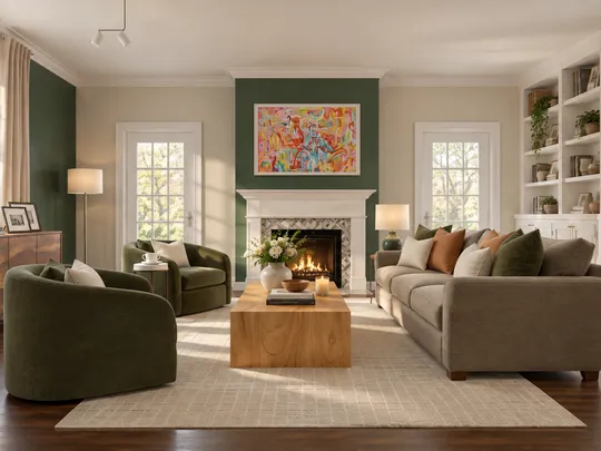 Living Room · Transitional designed by Luis