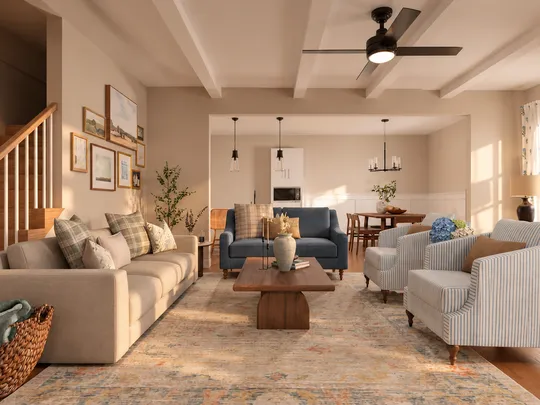 Living Room · Warm Transitional designed by Natalia