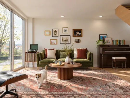 Living Room · Midcentury Modern designed by Pamela