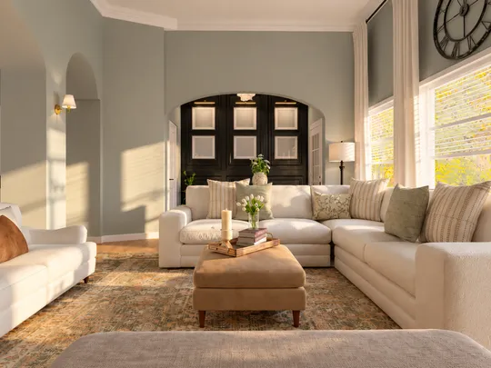 Living Room · Warm Transitional designed by Natalia