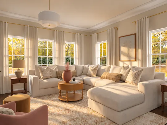 Living Room · Warm Transitional designed by Natalia