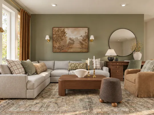 Living Room · Warm Transitional designed by Montserrat