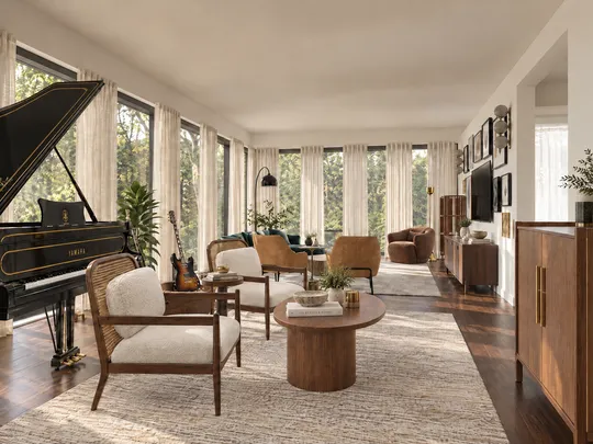 Living Room · Midcentury Modern designed by Sofia