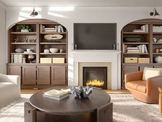 Living Room · Warm Transitional designed by Stephanie