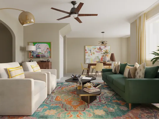 Living Room · Eclectic designed by Leah