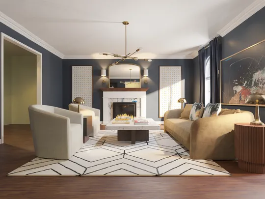 Living Room · Contemporary designed by Emerie