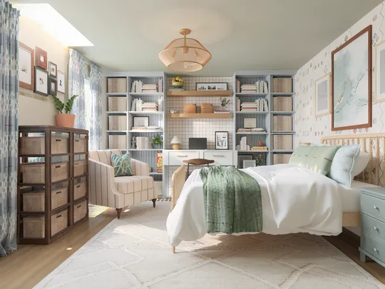 Bedroom · Modern Cottage designed by Erin