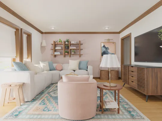 Living Room · Warm Transitional designed by Candice