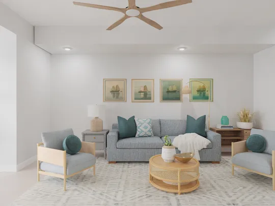 Living Room · Coastal designed by Candice