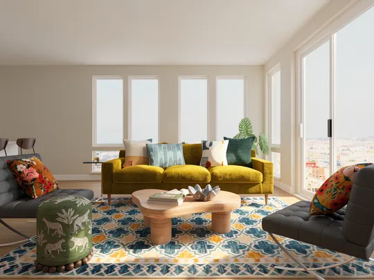 Living Room · Midcentury Modern designed by Marisa