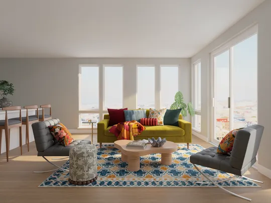 Living Room · Midcentury Modern designed by Marisa