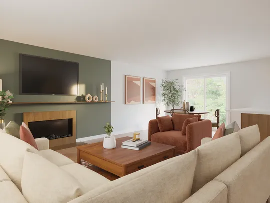 Living Room · Midcentury Modern designed by Valeria