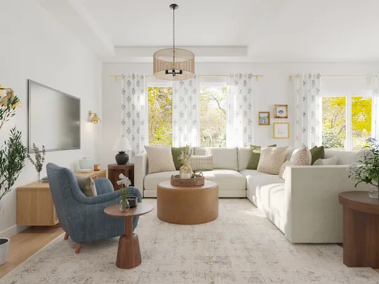 Living Room · Warm Transitional designed by Natalia