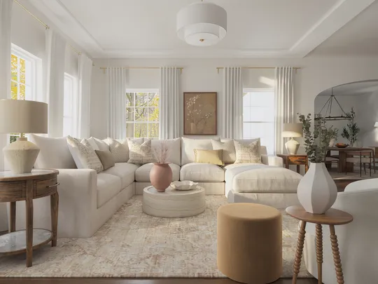 Living Room · Warm Transitional designed by Natalia