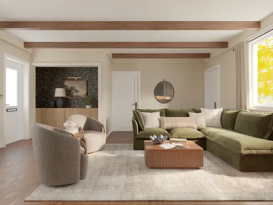 Living Room · Warm Transitional designed by Marisa