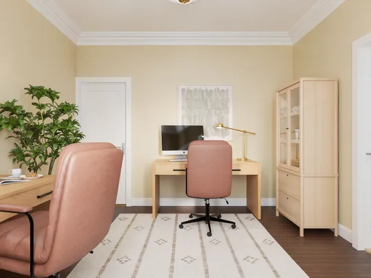 Office · Warm Transitional designed by Begona