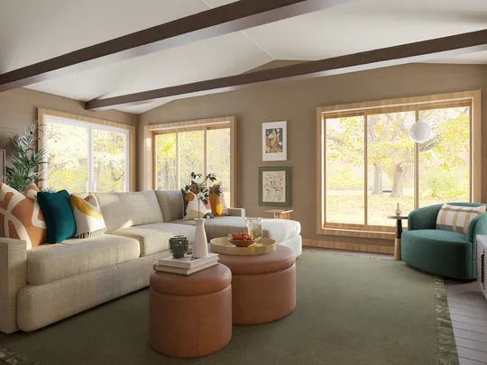 Living Room · Midcentury Modern designed by Valeria