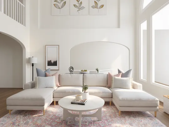 Living Room · Warm Transitional designed by Rachel