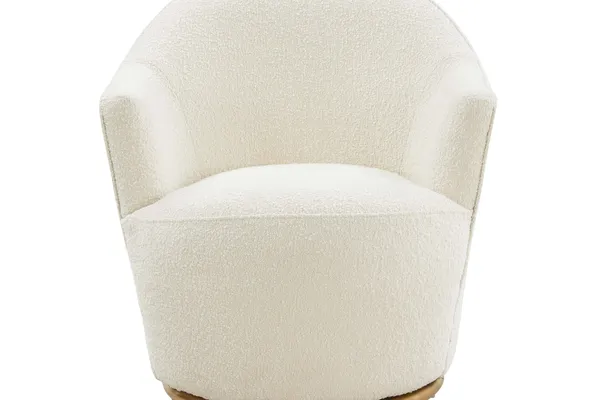 Skyla Cream Boucle Swivel Chair