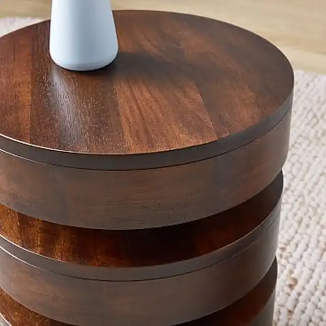 West Elm Floating Disks Side Table Dark Walnut Collection