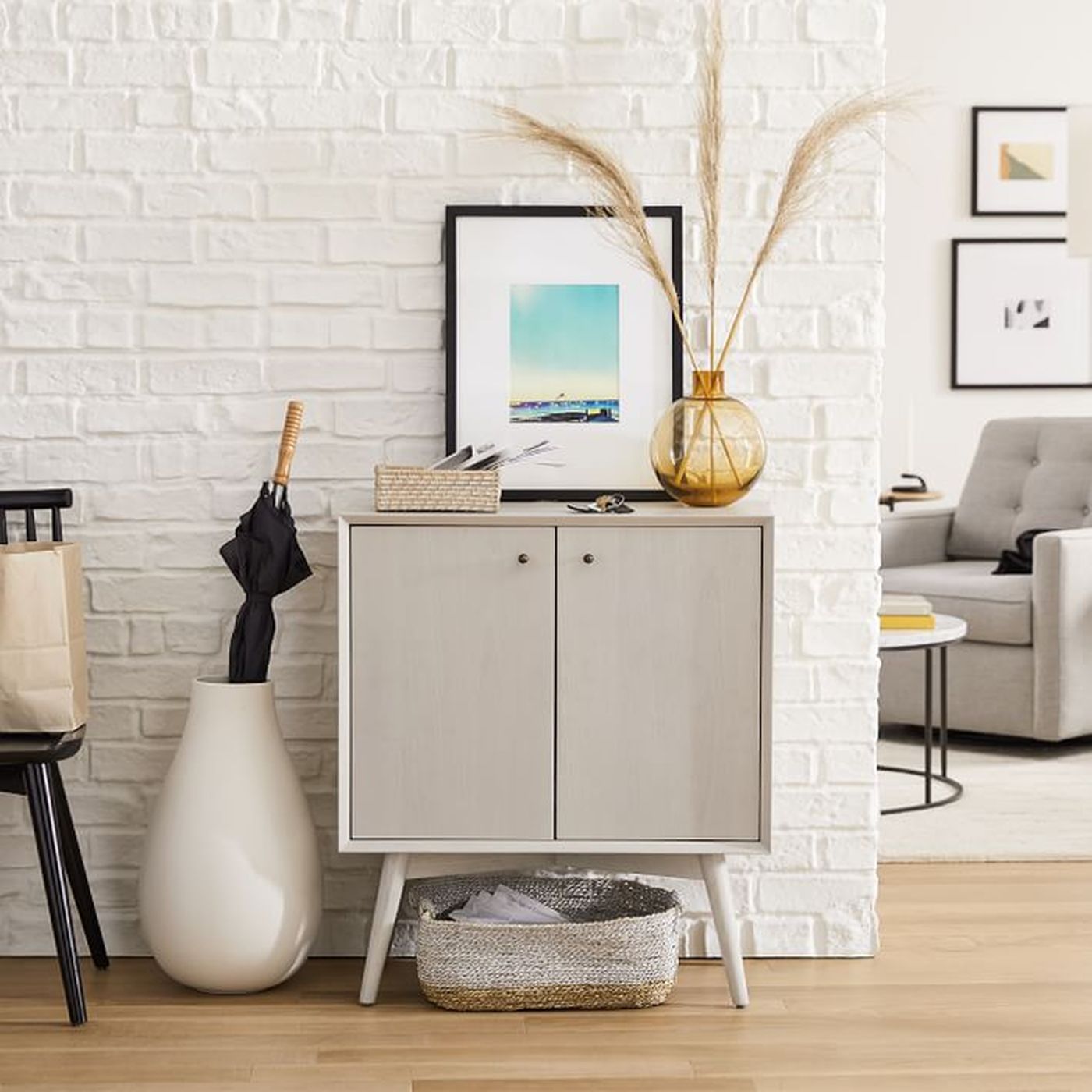 Mid-Century Cabinet, Pebble - West Elm