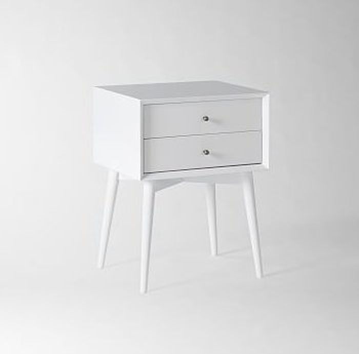 Mid Century Nightstand White Lacquer West Elm