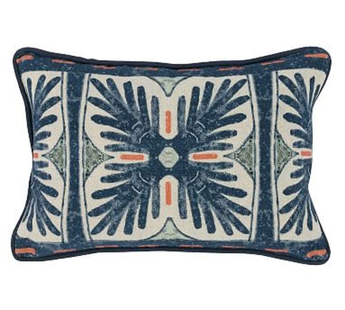 pottery barn coral pillow