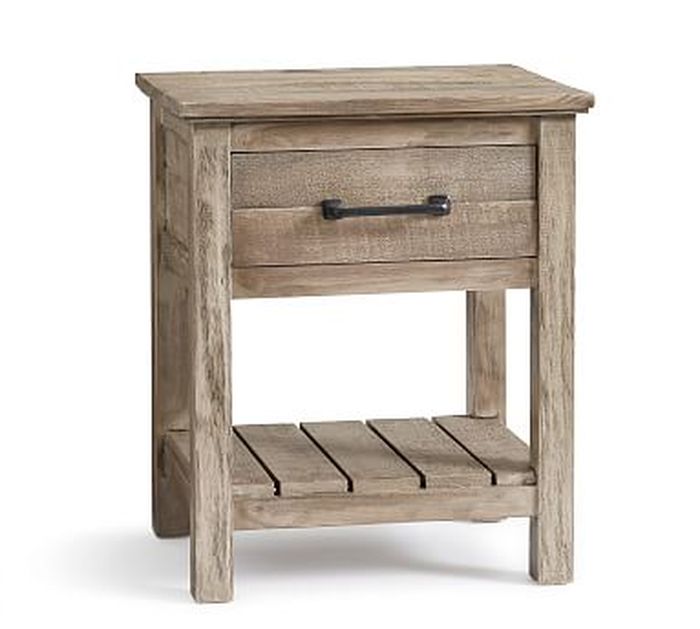 Paulsen Reclaimed Wood Nightstand Cinder Gray Pottery Barn